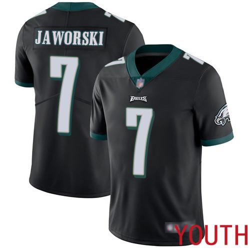Youth Philadelphia Eagles #7 Ron Jaworski Black Alternate Vapor Untouchable NFL Jersey Limited Player Football